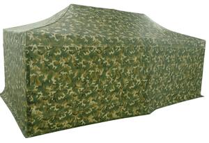 Pavilion de grădină 3x6m – din oțel, 4 pereţi laterali, Camuflaj