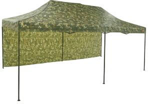 Pavilion de grădină 3x6m – din oțel, 1 perete lateral, Camuflaj
