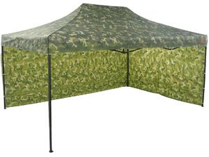 Pavilion de grădină 3x4,5m – din oțel, 2 pereţi laterali, Camuflaj