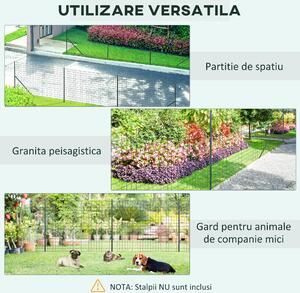 Outsunny Plasă de Împrejmuire din Oțel Plastifiat Verde, Protecție pentru Grădini, Rola de 25m, Înălțime 1.7m | Aosom Romania