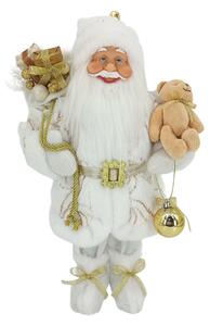 Decorațiune Santa Claus Alb-Auriu 40cm