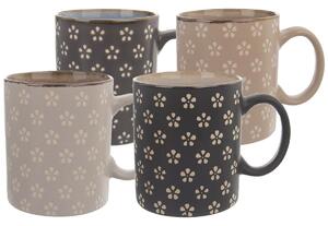 Orion Set căni ceramice FLORI 350 ml, 4 buc