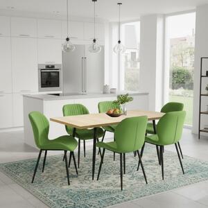 Set masă extensibilă Lisabona Stejar cu 6 Scaune Opal Olive