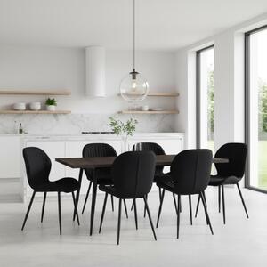 Set masă extensibilă Lisabona Wenge cu 6 Scaune Opal Negru