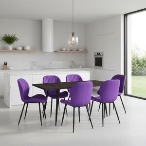 Set masă extensibilă Lisabona Wenge cu 6 Scaune Opal Mov