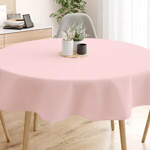 Goldea față de masă din bumbac roz pudră - rotundă Ø 110 cm