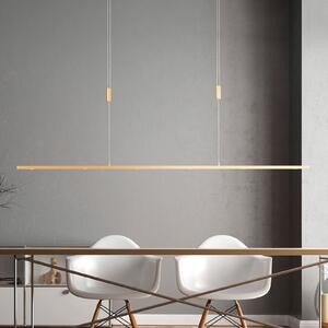 Quitani Lampă suspendată cu LED Tolu, lungime 139 cm, alamă