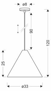 Lustră suspendată pe cablu CONO 1xE27/40W/230V, finisaj furnir mahon