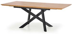 Masa extensibila CAPITAL, stejar auriu/negru, 180/240x90x76 cm