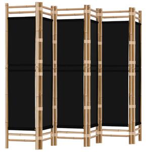 Separator de cameră pliabil cu 6 panouri 240 cm bambus și pânză