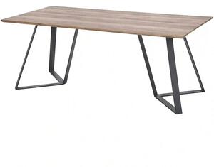 Masa CALGARY, nuc rustic/negru, 180x90x76 cm