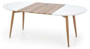 Masa extensibila EDWARD, alb/stejar miere, 120/200x100x75 cm