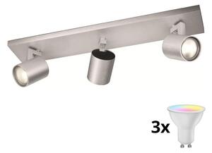 Philips RUNNER 53093/48/12 - Spot LED RGBW dimabil, 3x GU10 4,8W 230V, finisaj cromat, cu telecomandă inclusă