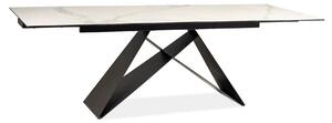 Masa moderna dining WESTIN III, alb/negru, ceramica/metal, 160-240x90x