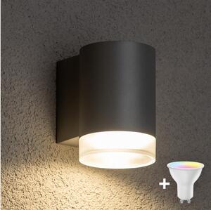 Brilagi - Aplica LED RGBW de exterior pentru perete MATERA 1xGU10/4,8W/230V gri IP54