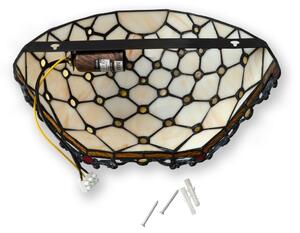 Brilagi - Aplică de perete Tiffany din vitraliu IVORIU 1xE14/40W/230V