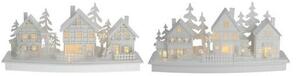 Decorațiune LED din lemn, Sat la Crăciun, 45x 14 x 20 cm