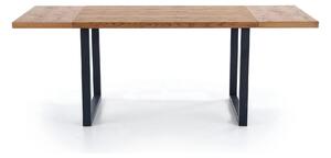 Masa extensibila HORUS, stejar/negru, furnir/otel, 126/206x80x76 cm