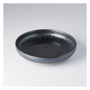Farfurie din ceramică cu margine înaltă MIJ Pearl, ø 22 cm, negru - gri