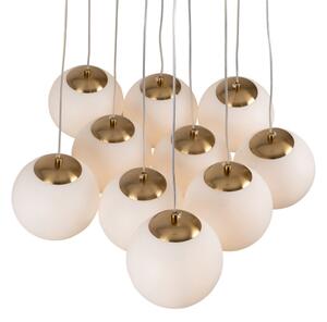 Brilagi - Lustră suspendată cu cablu GLOBE 10xE14/15W/230V albă