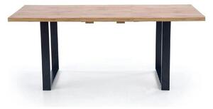 Masa extensibila VENOM, stejar wotan/negru, PAL/otel, 160-210x90x74 cm