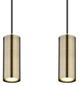Lustră pe cablu ROBBY 4xGU10/35W/230V neagră/alamă Globo 57911-4HM
