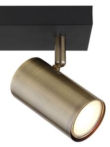 Spot ROBBY 2xGU10/35W/230V negru/alamă Globo 57911-2M