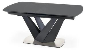 Masa extensibila din sticla/otel PATRIZIO, negru, 160/200x90x77 cm