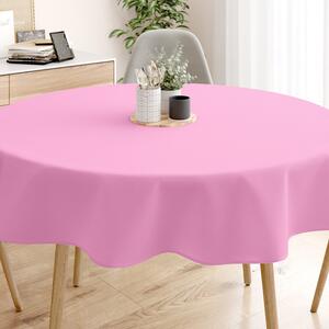 Goldea față de masă din bumbac roz - rotundă Ø 140 cm