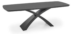 Masa extensibila SILVESTRO, gri inchis/negru, 180/220x89x75 cm