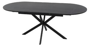 Masa extensibila GASTON, negru mat cu efect de marmura, ceramica/metal