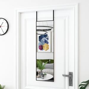 Oglindă pentru ușă, negru, 30x100 cm, sticlă și aluminiu