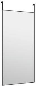 Oglindă pentru ușă, negru, 50x100 cm, sticlă și aluminiu