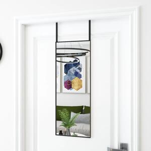 Oglindă pentru ușă, negru, 30x80 cm, sticlă și aluminiu