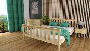 Pat de o persoana KALEA 90 x 200 cm, pin Saltele: Fara saltea, Somiera pat: Cu lamele drepte