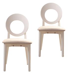 Set 2 scaune dining din lemn de fag Cosmo, cadru alb, textil Solo 22