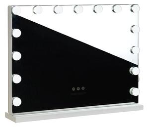 Oglinda machiaj, spoturi LED lumina rece, calda, neutra, comutator tactil, port USB, 43x58 cm