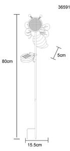Globo 36591 - Lampă solară LED 200xLED/0,06W/3V IP44 Albină