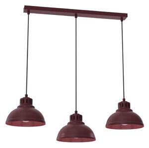 Lustră suspendată cu cablu SVEN 3xE27/15W/230V burgundiu