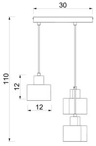 Lustră suspendată pe cablu PARKLA 3xE27/15W/230V neagră