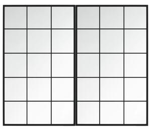 Oglinzi de perete, 2 buc., negru, 100x60 cm, metal