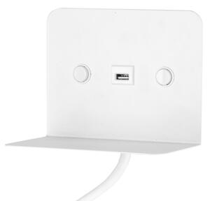 Veioză LED flexibilă cu raft și încărcare USB ONLI PLAK LED/1W/230V alb