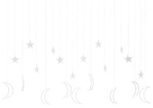 Lumini lună și stele, 345 LED-uri, alb cald, cu telecomandă