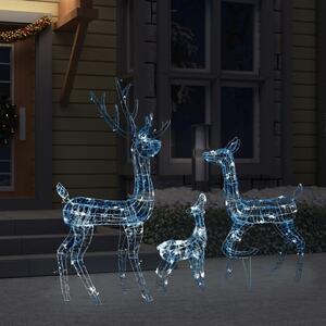 Decorațiune de Crăciun familie reni 300 LED-uri alb rece acril