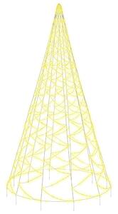 Brad de Crăciun pe catarg, 1400 LED-uri, alb cald, 500 cm