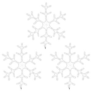 Figurină Fulg de Zăpadă de Crăciun LED 2 buc. alb cald 59x59 cm