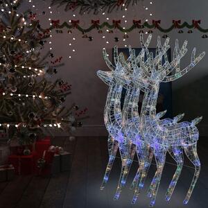 Ren de Crăciun 250 LED-uri, 3 buc. multicolor 180 cm acril XXL