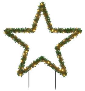 Decorațiune stea cu lumini de Crăciun cu țăruși, 80 LED, 60 cm