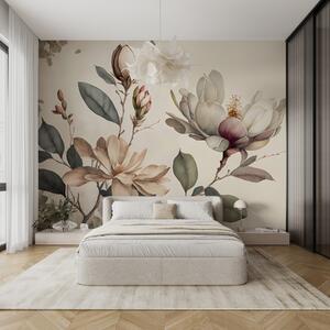 Tapet Ilustrație Magnolia, Fototapet Flori, u93020 : Uwalls.ro
