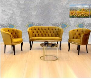 Set canapea Milano Relax Homs textil mustar gold